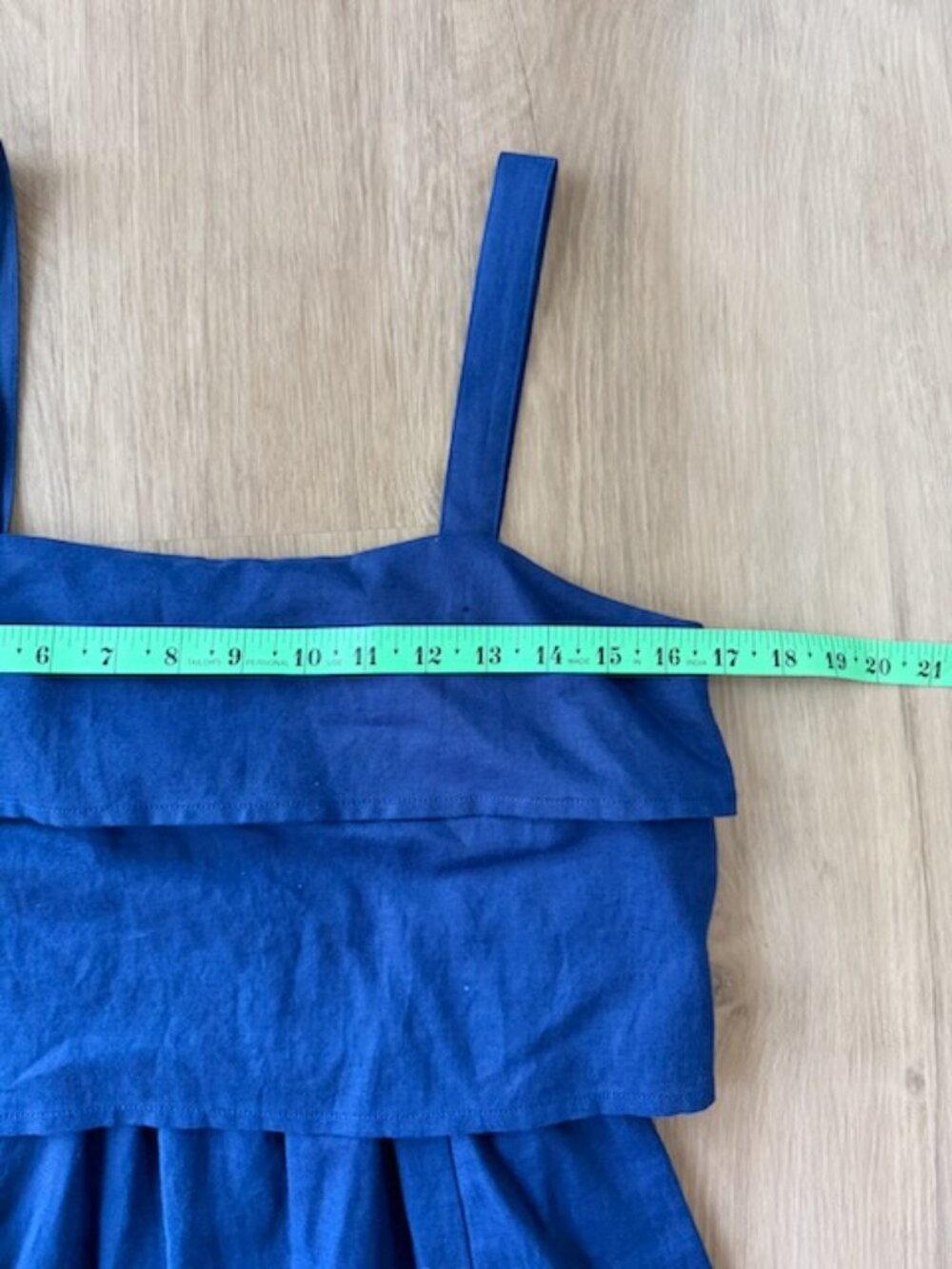 Sezane Blue Linen Tiered Mini Dress Sz 36 - Picture 4 of 8